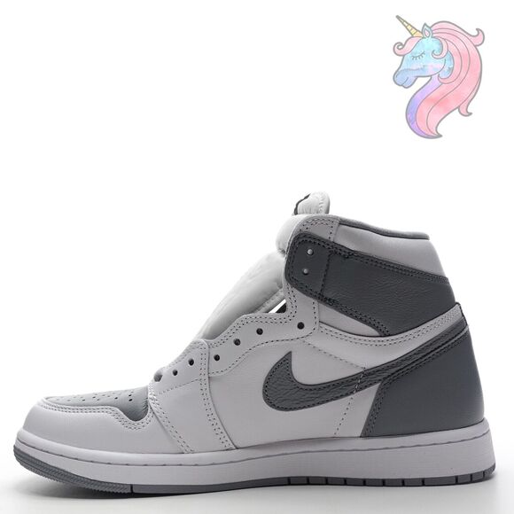 Mens Size 10.5 Nike Air Jordan 1 Retro High OG Stealth White Gray 555088 037 - Picture 2 of 16